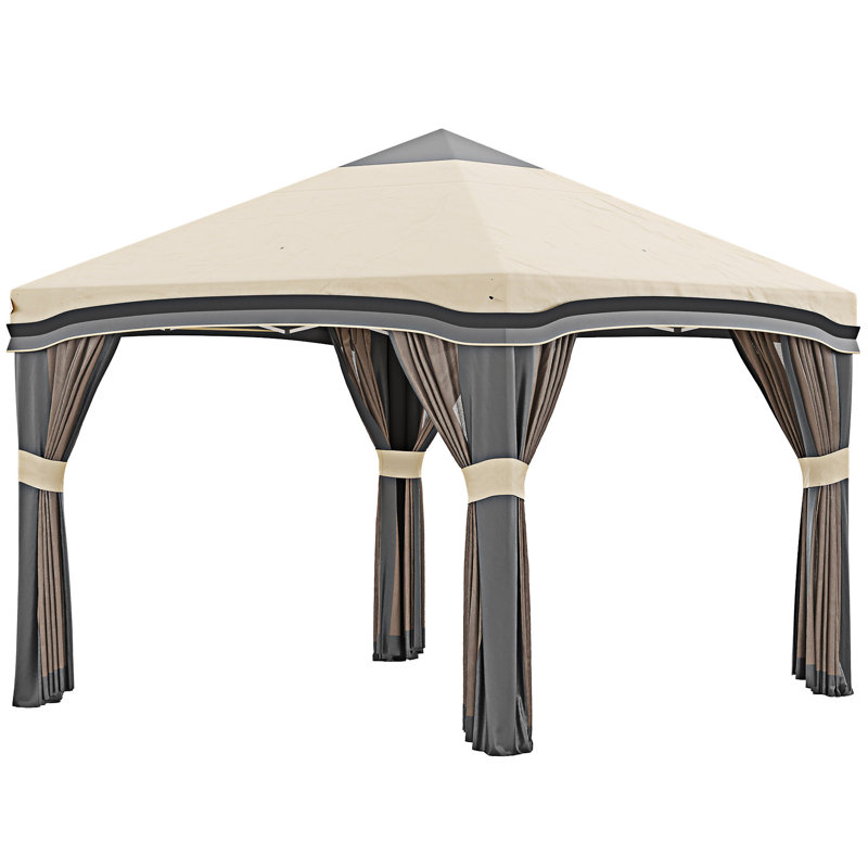 Auvent avec filet Outsunny, Beige
