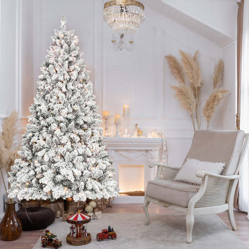 9FT Flocked Christmas Tree, 9' H