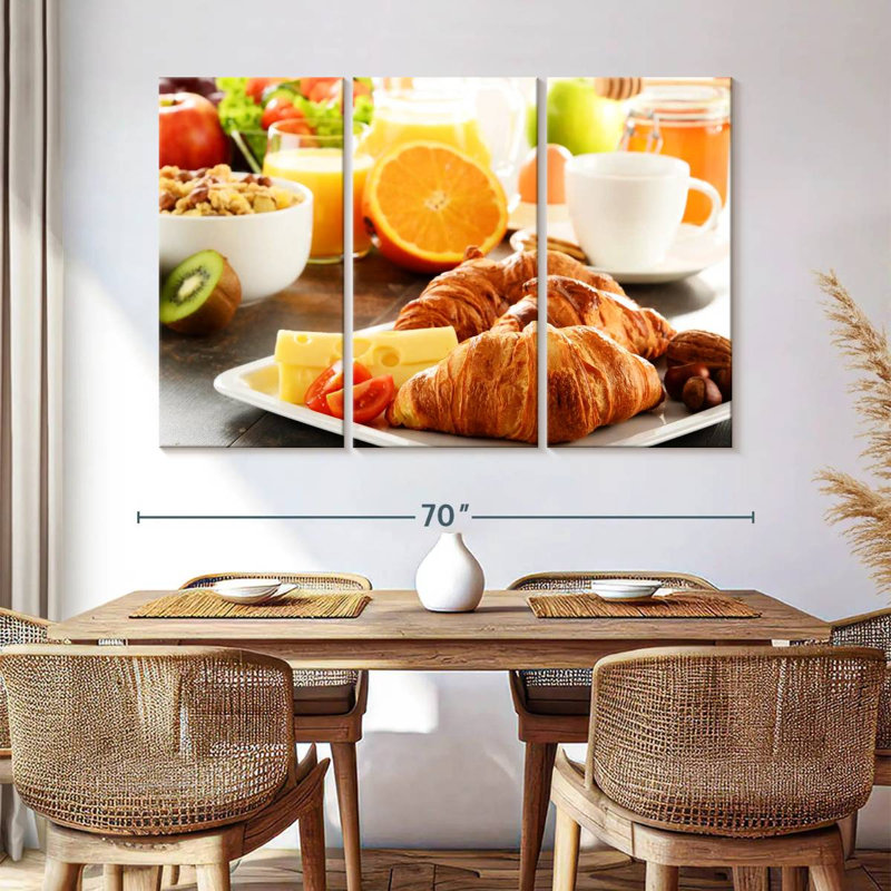 Petit déjeuner pain et fromage, H 42 po x l 65 po