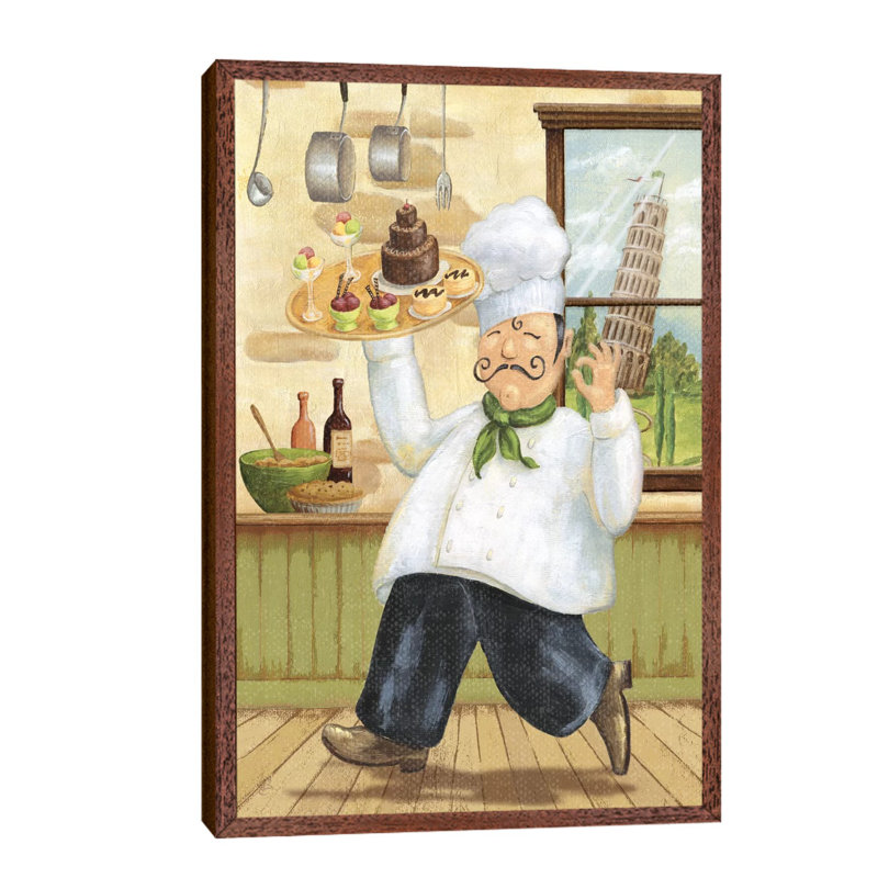 Happy Chef II by Daphne Brissonnet - Painting on Canvas, Brown Floater Framed, 152.5 cm H x 101.5 cm W