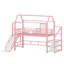 Lit mezzanine en forme de maison avec glissade, escalier, étagères de rangement et conception silencieuse-2043374735