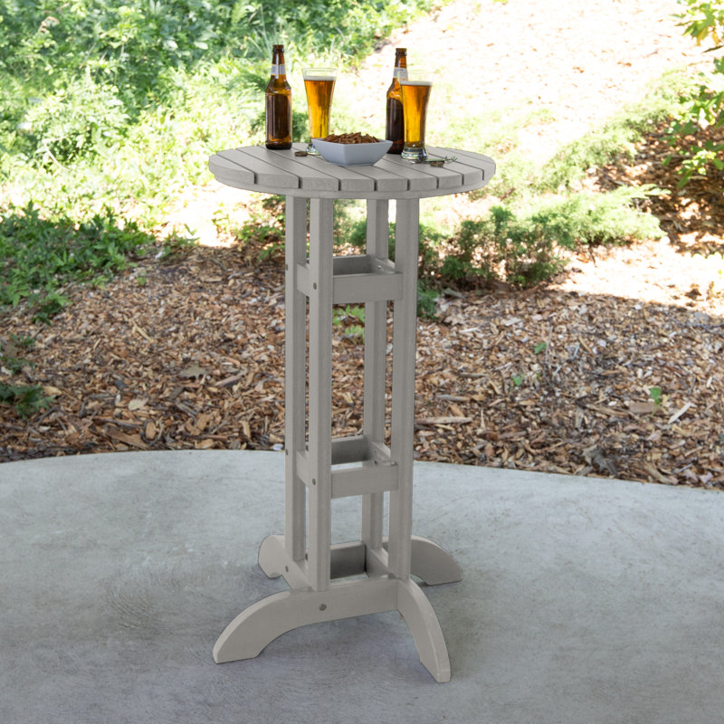 Round Bar Dining Table, Harbor Gray, 24"