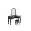 Coiffeuse de luxe pour chambre à coucher avec fini bois blanc antique et tabouret doublé de feutre - Tiroirs noirs élégants inclus