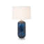 Tootsie - Lampe de table en verre bleu 30 po avec base en cristal - ensemble de 2 - Finition bleu foncé