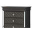 G6702 Commode de chambre à coucher - Noir avec cadre de tiroir en relief argenté champagne