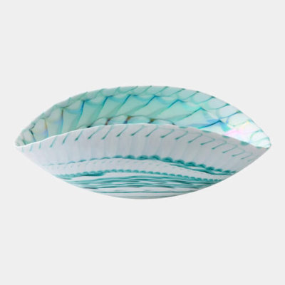Bol décoratif en spirale - Turquoise H 6 po x l 10 po x P 16 po