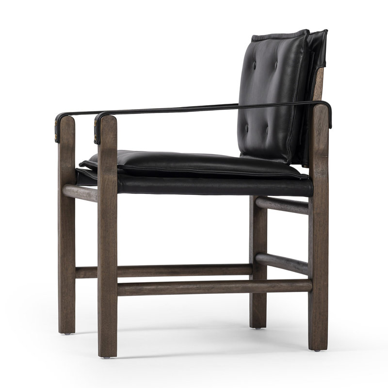 Lenz Leather Arm Chair, Black