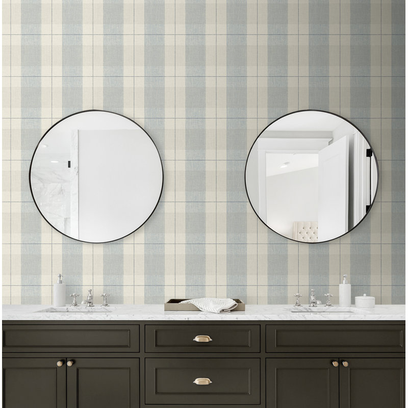 Poetke 18cm x 52.10cm Peel and Stick Satin Wallpaper Roll, Blue