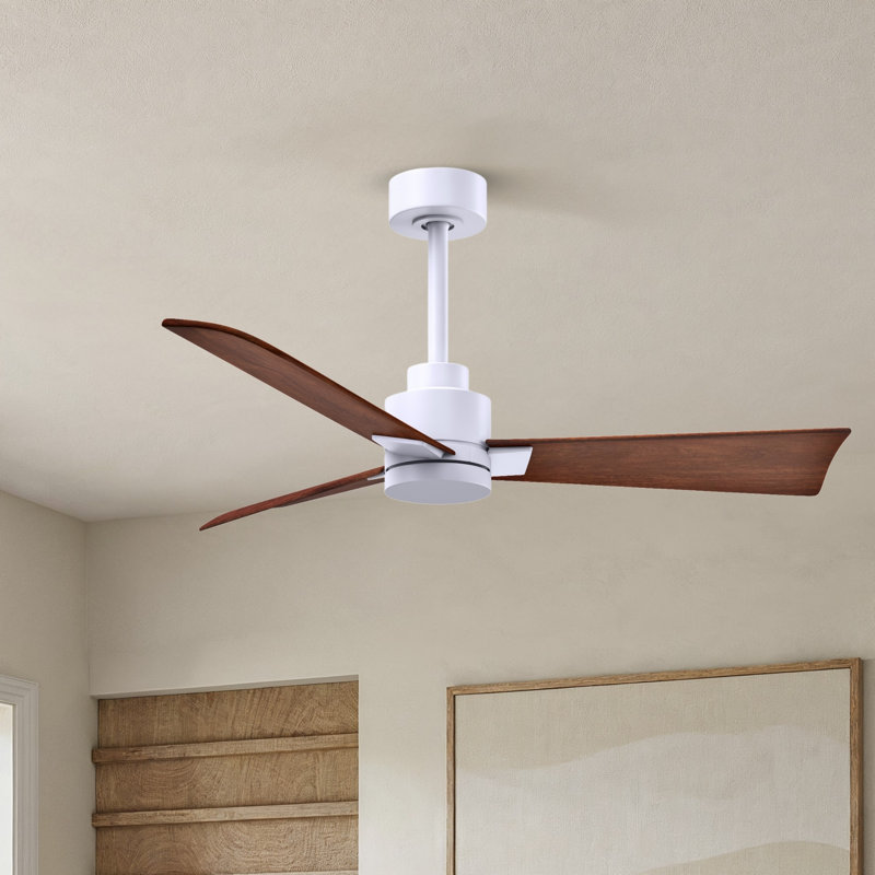 Ventilateur de plafond Alessandra 42, Noyer, Blanc mat