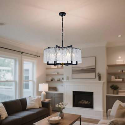 Ceiling Lighting - 23.6 Inch French Simple Crystal Chandelier - Adjustable Length/e14 Base/wall Controls