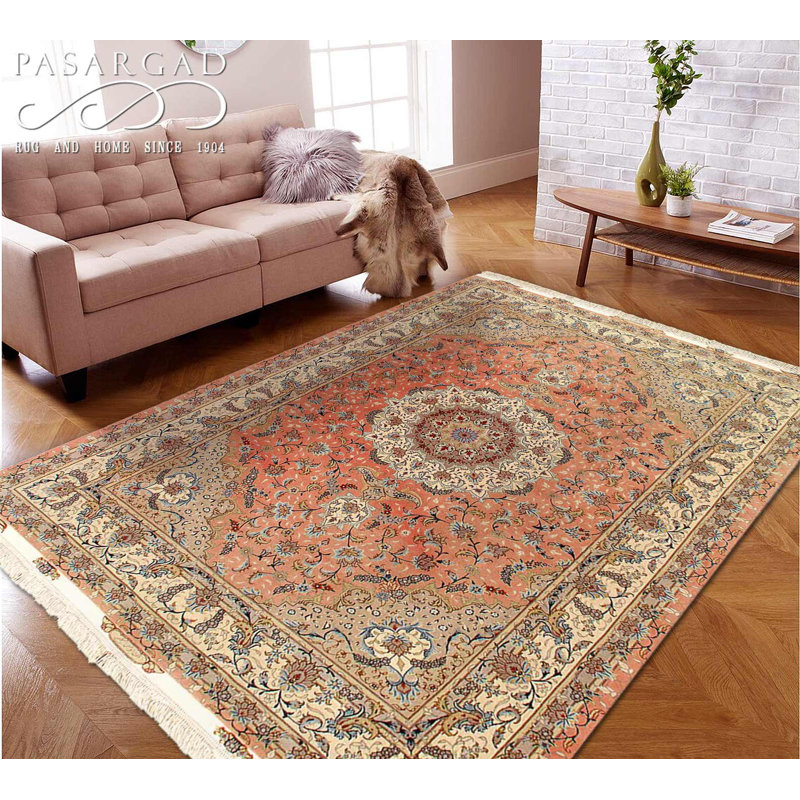 Fine hand Knotted Persain silk & wool Tabriz 6'6"X10'