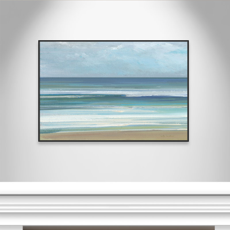 «Gentle Waves I» par Sally Swatland, Noir, H 41,5 po x l 61,5 po
