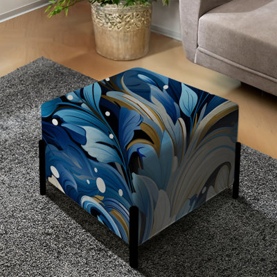 Nautical Allure Paisley Pattern VII - Paisley Square Ottoman