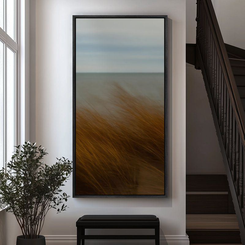 «Beach Landscape», impression sur toile encadrée océan, Noir, H 60 po x l 30 po