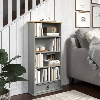 Wood Bookcase With 1 Drawer Corona Gray | Winston Porter