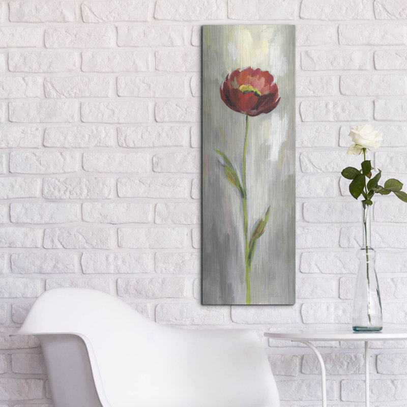  «Single Stem Flower II» par Silvia Vassileva, art mural en métal, 12 po x 36 po, H 36 po x l 12 po