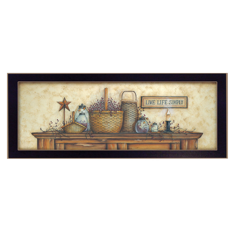 Live Life Simply Framed Wall Art for Living Room, Home Wall Decor Framed Print By Mary June