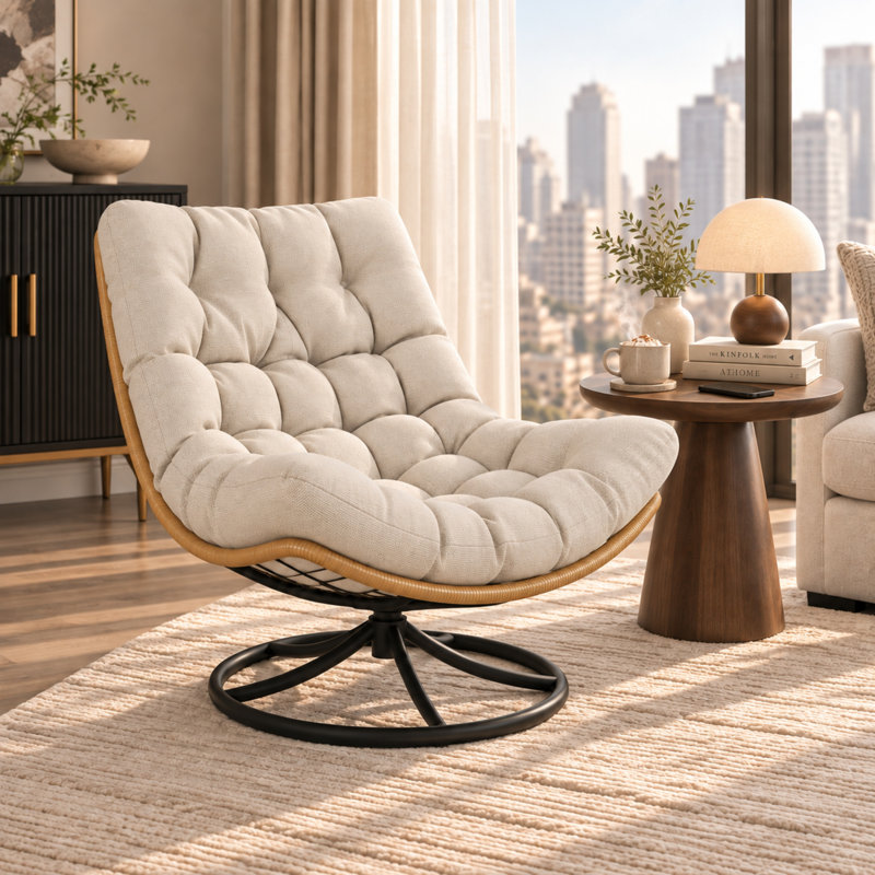 Chaise Papasan EcoHeaven, Crème