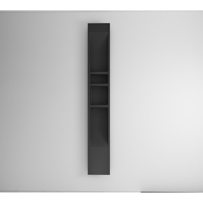 Niche de douche SMC 14 x 96 po, 4 sections, Noir mat