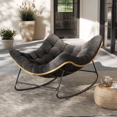 Steel Rocking Chair With Cushion by Corrigan Studio