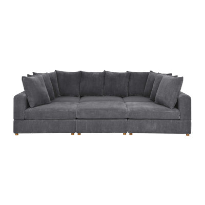 Canapé modulaire en velours côtelé 6 pièces