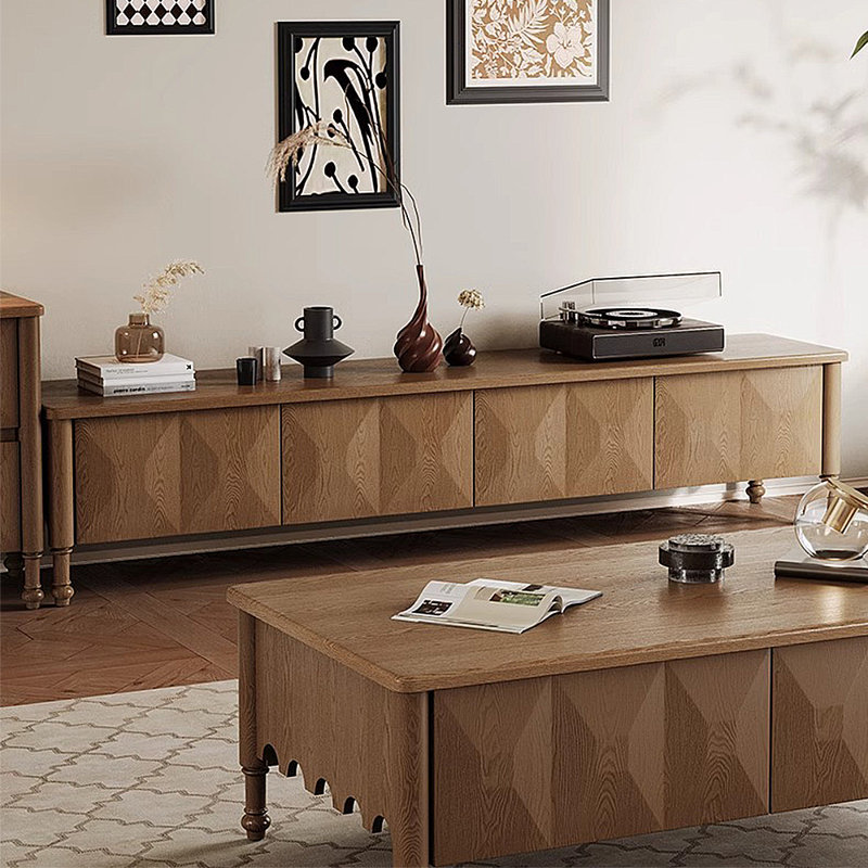 American retro style simple coffee table TV stand