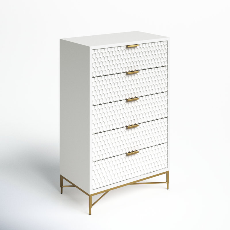 Capra 30'' W 5 - Drawer Dresser, White