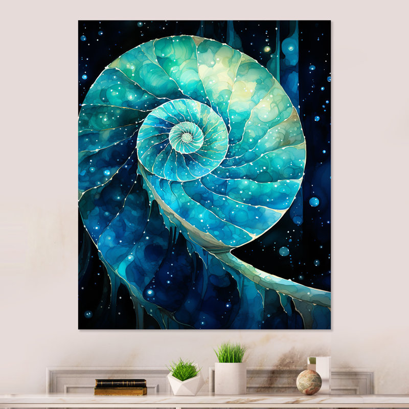 «Blue Volcano Spiral Of Lava» - art mural abstrait en spirale en métal, H 20 po x l 12 po x P 1 po