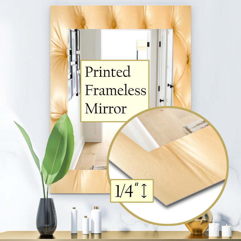 Miroir mural en cuir, H 39,4 po x l 29,5 po