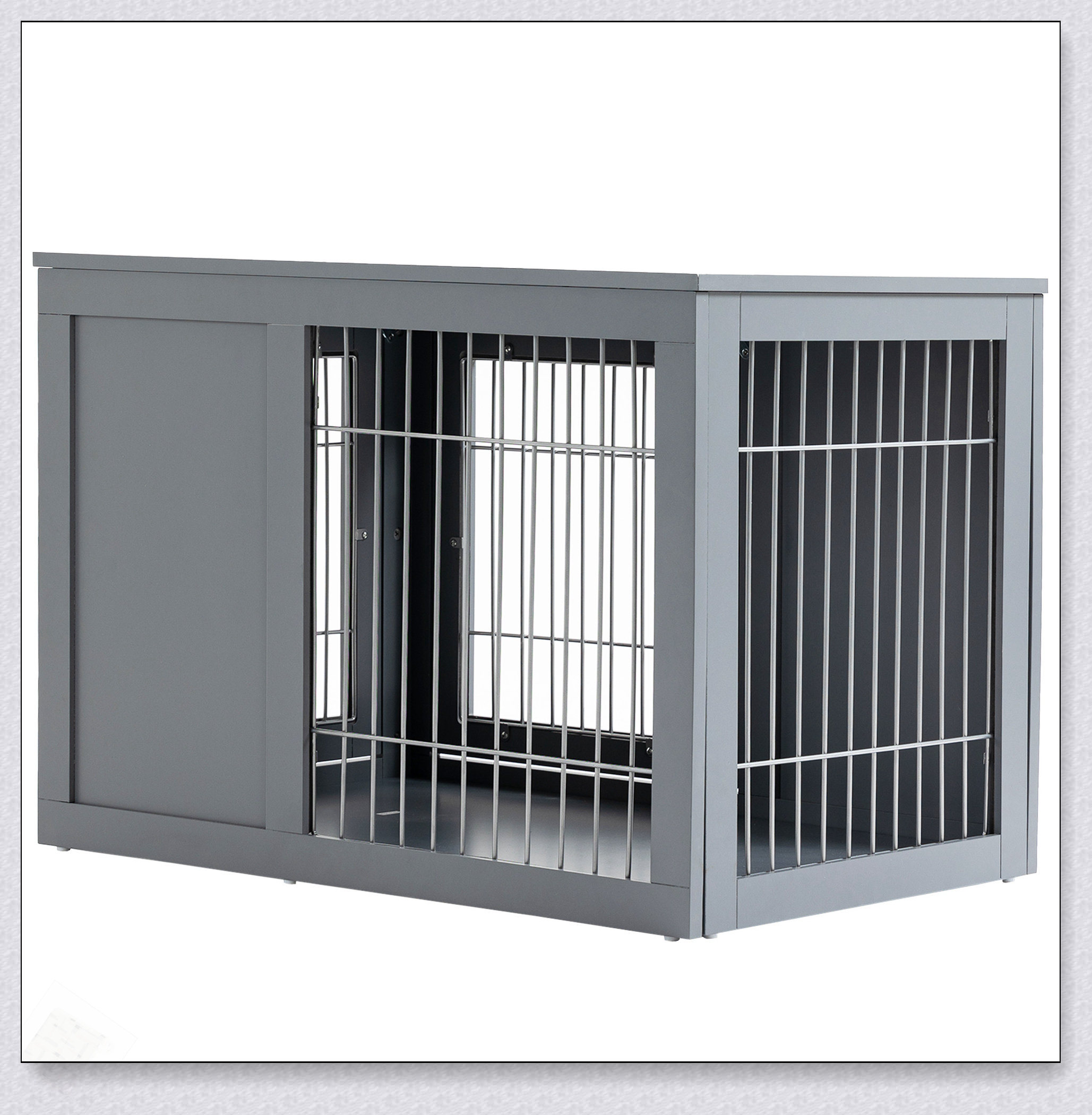 Ebern Designs Pawhut Dog Crate Furniture Wire Indoor Pet Kennel Cage ... - Simple Dog Crate Lock Design