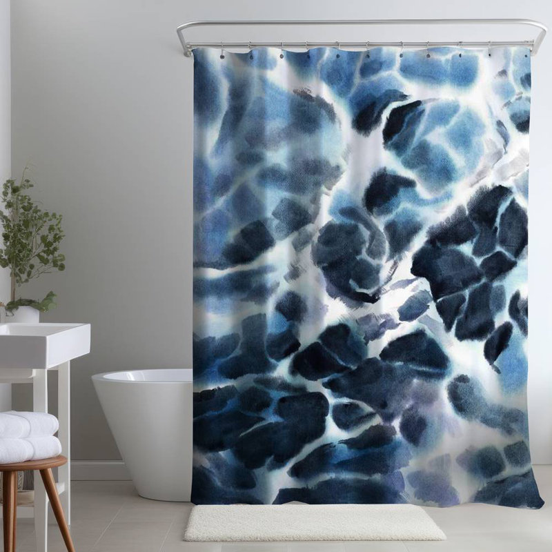 Abstract – Polyester Shower Curtain, Dye Sublimation Print, 71" W × 74" L