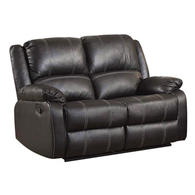 Causeuse inclinable en cuir synthétique brun