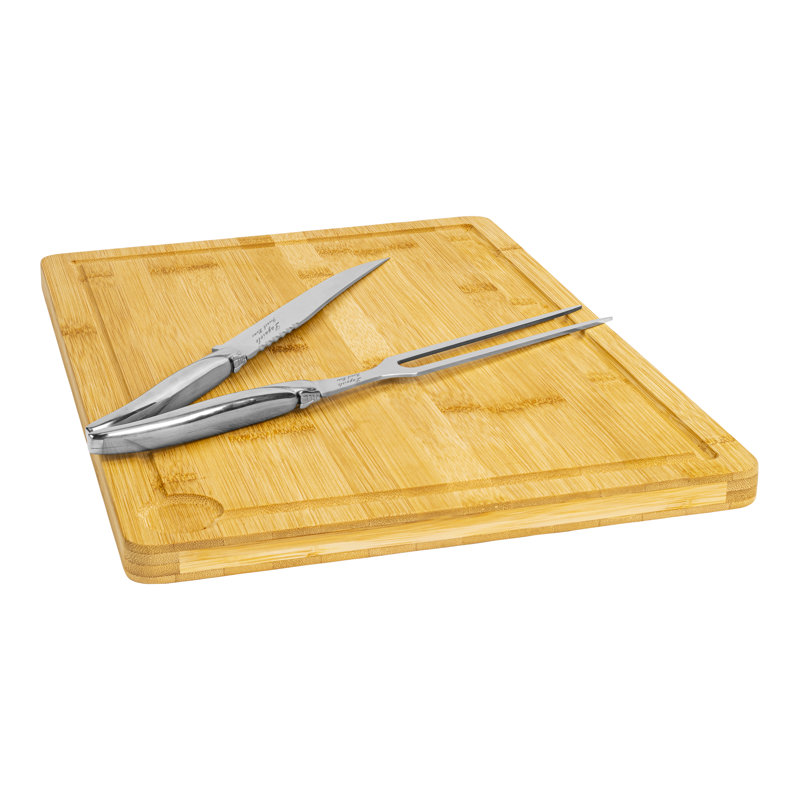 Ensemble de sculpture en acier inoxydable avec planche à découper French Home Laguiole