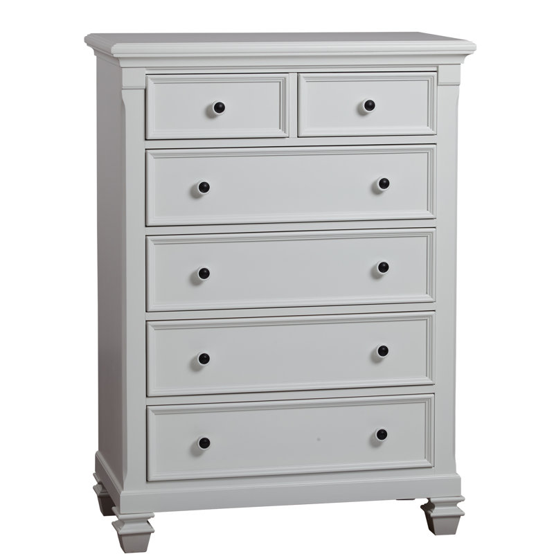 Commode 6 tiroirs Glendale, Blanc pur