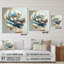 «Chic Blue Blooming Flower I», art mural acrylique pour la cuisine-977588795