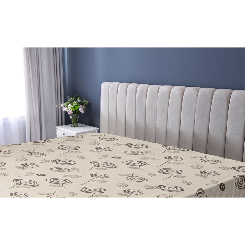 Drap-housse Ambesonne Garden Scene Simple Modern Flowers Dark Slate Blue, Twin Fitted Sheet
