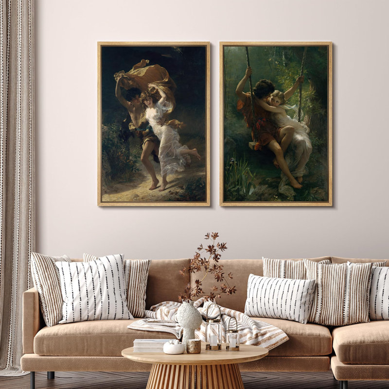 «Mythical Echoes Classic Mythology-Inspired Artwork Duo», 2 pièces sur toile, Naturel, H 36 po x l 48 po