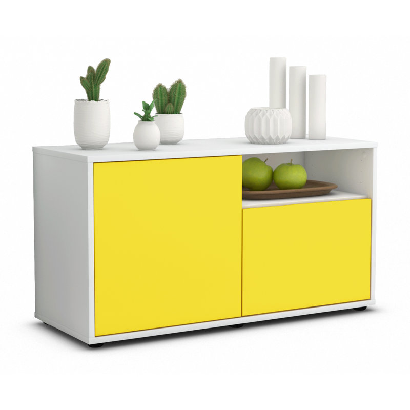 Xzavier 92cm W Chest of Drawers, Yellow / Matte White