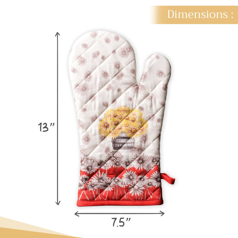 Maison d'Hermine Bagatelle 100% Cotton Oven Mitt - 7.5" x 13"