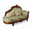 Chaise longue de style européen en bois d'hévéa sculpté et tissu jacquard, pour chambre et salon.-1748981901
