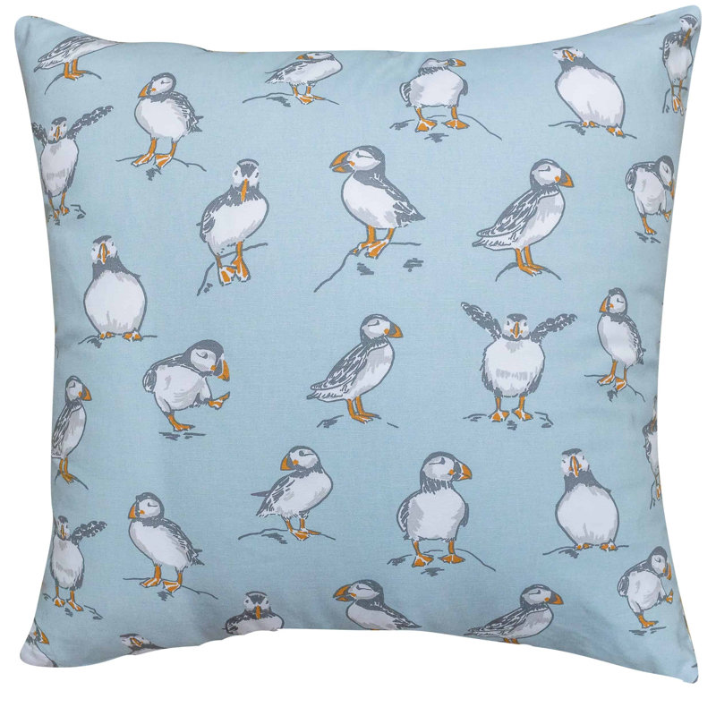 Animal Print Blue Cushion, 58x58cm, Feather filled