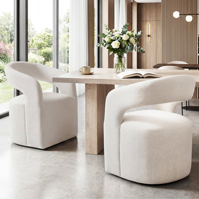 Fauteuil moderne rembourré avec dossier ouvert Hector