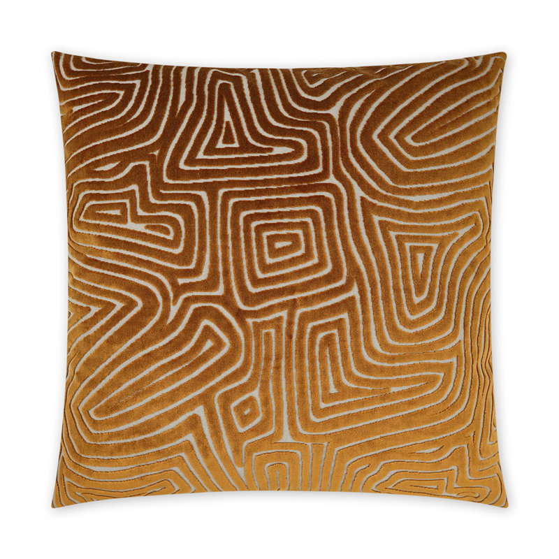 Coussin décoratif vertigo, rouille, Carré 24 po