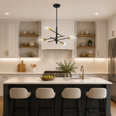 Lustre linéaire moderne en acier à 4 lumières à intensité variable Cavedo certifié UL