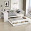 Lit de jour simple avec lit gigogne, structure de lit de jour en bois avec tiroirs de rangement, tablettes latérales et bureau intégré, aucun sommier tapissier requis, lit de rangement multifonctionnel-1065656055