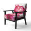 Eruption Of Rasberry Blush Joy IV - Upholstered Abstract Liquid Ink Accent Chair and Modern & Contemporary Arm Chair-122510873