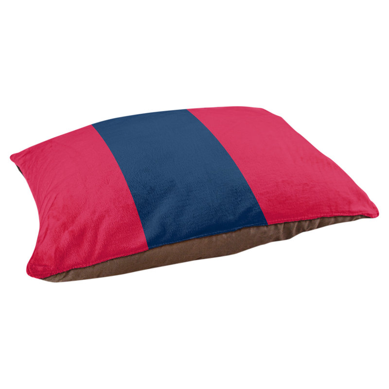 Coussin Arizona, Grand (l 40 po x P 30 po x H 14 po), Rouge écarlate / bleu marine / rouge écarlate