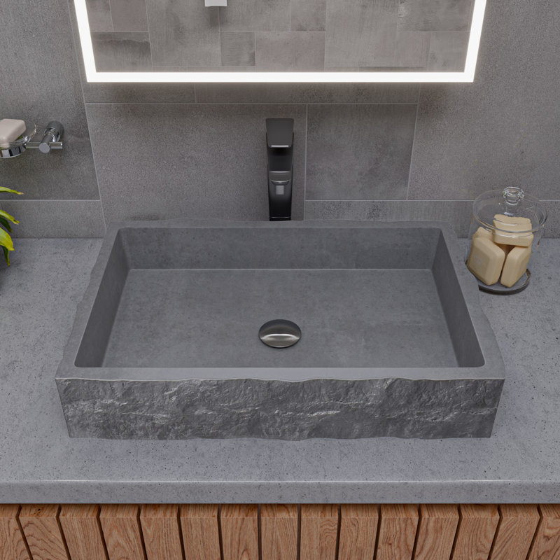 Lavabo de salle de bain vasque rectangulaire en béton 15,6 po Alfi Brand