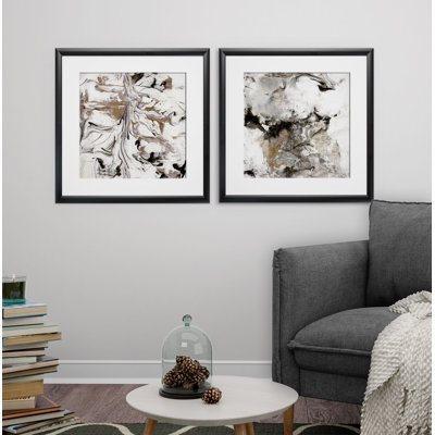 « marble onyx », ensemble de 2 reproductions encadrées