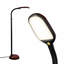 Lampadaire DEL Litespan Havana Brown 53 po (135 cm) à intensité variable, idéal pour la lecture et les travaux manuels, avec tête à col de cygne réglable en hauteur.-62954046-135093376